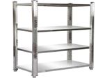 Scaffalatura In Acciaio Inox 180 X 50 X 155 Cm Con 4 Ripiani Regolabili In Altezza Per Il Settore Ristorazione
