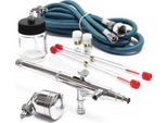 Pistola Ad Aerografo Wiltec Tipo 134K Con Funzione A Doppia Azione, Ugello Ø 0,2-0,5 Mm, 2 Tazze Di Colore, Adattatore Per Modellismo, Nail Art Ecc.