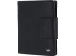 Golden Head Portafoglio Polo Rfid Protect Billfold Coin Wallet With Snap Closure Black Nero