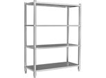 Wiltec Scaffale In Acciaio Inox Gastro Scaffale Per Carichi Pesanti 155X120X50Cm In Acciaio Inox 201 Scaffale Da Cucina Scaffale Per Cucina Officina E Cantina