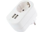 Schwaiger LAD240532 Schwaiger Usb Ladeadapter 230V Mit Steckdose Weiß