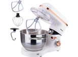 Robot Da Cucina Arebos 1500 W | 6 L Acciaio Inox | Sbattitore, Gancio Per Impasto E Frusta, Bianco