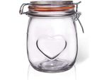 Orion Vaso Per Conserve Con Tappo Girevole Contenitore In Vetro Brevettato Bela 0,75L Cuore