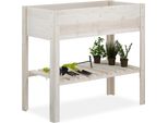 Relaxdays Letto Rialzato In Legno Bianco