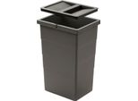 Cestino Interno Hailo 1220359 Con Coperchio Grigio Scuro 13 Litri 242X192X380 Mm