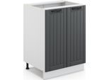 Vicco Mobiletto Base Cucina Fame-Line, 60 Cm Senza Piano Di Lavoro, Antracite/Bianco