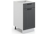 Vicco Mobiletto Base Per Cucina Fame-Line, 40 Cm Senza Piano Di Lavoro, Antracite/Bianco