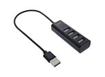 Inline® 33293H Hub Inline® Usb 2.0, 4 Porte, Nero, Cavo 30 Cm, Design Sottile