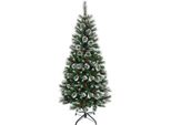 Costway Albero Di Natale Artificiale Da 180 Cm Con Bacche Rosse, Albero Di Natale Innevato Con Supporto In Metallo, Albero Di Natale In Pvc Con Aghi, Albero Di Natale Artificiale