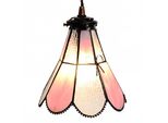 Clayre & Eef Lampada A Sospensione Tiffany Ø 18X90 Cm Vetro Rosa