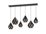Lampada A Sospensione Carlton 1 Acciaio Nero, Rame E27 6X40W L:145,5 Cm L:38,5 Cm H:107 Cm Dimmerabile