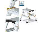 Drabest | Scala In Alluminio - 2 Gradini - Pieghevole - Superficie Antiscivolo - Portata 150 Kg
