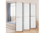 Vidaxl 5 Pezzi Schermo Bianco 250X220 Cm Tessuto - Divisorio - Parete Divisoria - Parete Divisoria