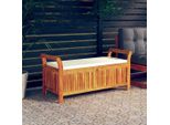 The Living Store Panca Da Giardino Con Cuscini 126 Cm In Legno Massiccio Di Acacia