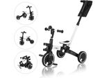 Fablekids 7In1 Triciclo Per Bambini Con Sterzo Per Genitori, Pieghevole, Bianco