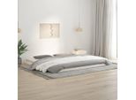 The Living Store Letto In Legno Massiccio Bianco 200X200 Cm Pino