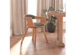 Sedia Da Pranzo Durevole In Legno Curvato E Tessuto Grigio Chiaro - Sedie Da Pranzo Octo1805429 1Parto