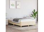 The Living Store Struttura Letto Crema 120X200 Cm In Tessuto
