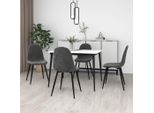 The Living Store Sedie Da Pranzo 4 Pezzi. Velluto Grigio Scuro