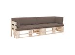 The Living Store Divano Pallet A 2 Posti Con Cuscini Legno Di Pino Impregnato