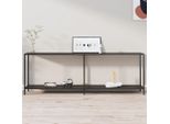 The Living Store Tavolo Consolle Nero 220X35X75,5 Cm In Vetro Temperato