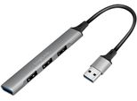 Logilink UA0391 Hub Sottile Usb 3.0 Logilink, 4 Porte, Alloggiamento In Alluminio, Grigio
