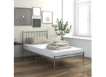 Letto The Living Store In Metallo Grigio 100X200 Cm