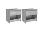The Living Store Comodini 2 Pz. Grigio Sonoma 40X30X39 Cm Materiale A Base Di Legno