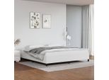 The Living Store Struttura Letto Bianca 200X200 Cm In Ecopelle