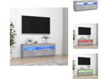 Mobile Tv Vidaxl Con Illuminazione Led Grigio Cemento 100X35X40 Cm - Mobili Tv