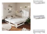 Vidaxl Letto Da Giorno Allungabile 2X(90X200) Cm In Pino Massiccio Bianco - Letti E Strutture Letto