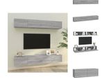 Vidaxl Mobili Tv A Parete 4 Pz. Grigio Sonoma 100X30X30 Cm - Mobili Tv