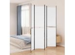 The Living Store 4 Pz. Paravento Bianco 200X220 Cm Tessuto