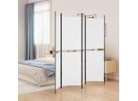 The Living Store 4 Pz. Paravento Bianco 200X200 Cm Tessuto
