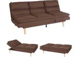 Divano Letto HWC-M79, Divano Letto Per Ospiti Divano Letto, Funzione Letto Superficie 180X110Cm ~ Tessuto/Tessuto Marrone