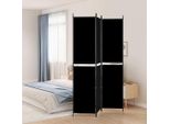 Vidaxl Paravento 3 Pezzi Nero 150X220 Cm In Tessuto - Divisorio Per Ambienti - Paravento - Divisorio Per Ambienti - Parete Divisoria
