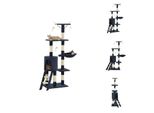 Vidaxl Tiragraffi Per Gatti Con Colonne In Sisal 138 Cm Blu Scuro - Tiragraffi