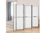 Vidaxl 6 Pezzi Schermo Bianco 300X200 Cm Tessuto - Divisorio - Parete Divisoria - Parete Divisoria