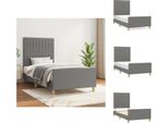 Vidaxl Struttura Letto Con Testiera In Tessuto Grigio Scuro 90X200 Cm - Letti E Strutture Letto