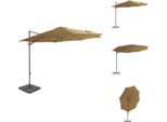 Vidaxl Ombrellone Con Portaombrelli Taupe - Ombrelloni E Parasole
