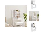 Vidaxl Tavolino Da Toilette Con Specchio Bianco Lucido 74,5X40X141 Cm - Tavolini Da Toilette