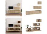 Vidaxl Set Di Mobili Tv 4 Pezzi In Legno Di Quercia Sonoma - Set Di Mobili Tv - Mobili Tv - Mobile Tv - Mobile Tv A Parete