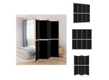 Vidaxl Paravento 4 Pezzi Nero 200X220 Cm Tessuto - Divisorio Per Ambienti