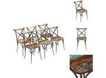 Vidaxl Sedie Da Pranzo 6 Pz. Legno Massiccio Di Recupero - Sedie Da Pranzo