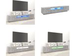 Mobile Tv Vidaxl Con Luci Led Grigio Cemento 200X35X40 Cm - Mobile Tv - Mobile Tv - Mobile Tv Con Luce Led - Mobile Tv Con Luci Led
