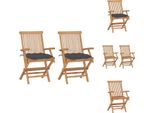 Vidaxl Sedie Da Giardino Con Cuscini Antracite 2 Pz. Legno Massiccio Teak - Sedie Da Giardino