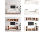 Vidaxl Mobili Tv 6 Pz. Pino Massiccio Bianco - Mobile Tv - Mobili Tv - Mobile Tv In Legno - Mobili Tv
