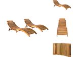Vidaxl Lettini Prendisole 2 Pz. Legno Massiccio Di Acacia - Lettini Prendisole