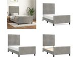 Vidaxl Giroletto Con Testiera Grigio Chiaro 100X200 Cm In Velluto - Giroletto Con Testiera - Giroletti Con Testiera - Giroletto - Letto Con Testiera