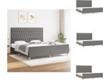 Vidaxl Struttura Letto Con Testiera In Tessuto Grigio Scuro 180X200 Cm - Letti E Strutture Letto
